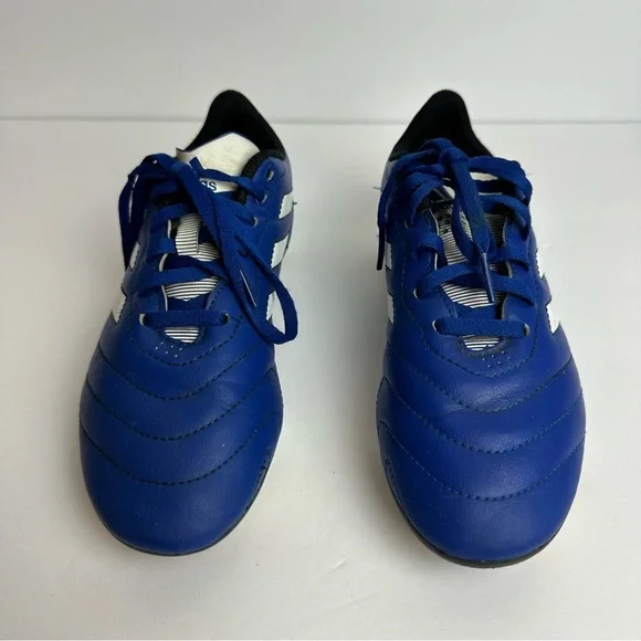 ❌SOLD❌Adidas Soccer Cleats Youth Boys Size 4 Blue White Outdoor Sports - Picture 6 of 11